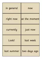 Vorschau - Spiele - Signalwörter / Signal words: Simple Past, Present Progressive, Simple Present (Lernkärtchen) - Seite 3