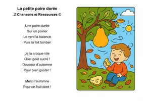 Aperçu - Apprentissages en autonomie - La petite poire dorée 🍐 | Comptine d’automne pour la maternelle et le CP - Page de couverture