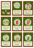 Vorschau - Spiele - Lesespiel Weihnachten - Ich habe - Wer hat? - 2 Versionen - Seite 1
