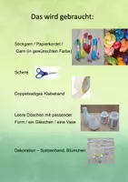 Vorschau - Mal- und Bastelvorlagen - Bunte Vase basteln / My colorful vase - Seite 1