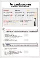 Vorschau - Arbeitsblätter - Arbeitsblätter: Personalpronomen im Dativ (Nomen ersetzen) - Seite 1