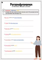 Vorschau - Arbeitsblätter - Arbeitsblätter: Personalpronomen im Dativ (Nomen ersetzen) - Seite 3
