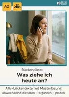 Vorschau - Arbeitsblätter - Rückendiktat Was ziehe ich heute an?, A1/A2 - Deckblatt