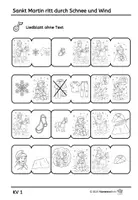 Vorschau - Arbeitsblätter - Sankt Martin ritt durch Schnee und Wind - Liedblatt dreifach differenziert (textlos, Silbenschrift, normaler Text) - Seite 2