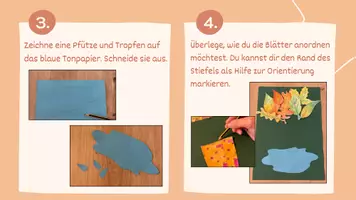 Vorschau - Mal- und Bastelvorlagen - Kunstprojekt: Herbstbild - Gummistiefel in einer Pfütze - Seite 3