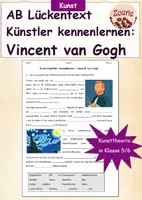 Vorschau - Arbeitsblätter - Kunst AB: Künstler kennenlernen - Vincent van Gogh - Deckblatt