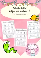 anteprima - Esercizi - Arbeitsblätter: Adjektive ordnen 3, 3-fach differenziert, DaZ (Esercizi per ordinare gli aggettivi 3, con 3 livelli di differenziazione) - Pagina di copertina