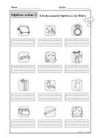 anteprima - Esercizi - Arbeitsblätter: Adjektive ordnen 3, 3-fach differenziert, DaZ (Esercizi per ordinare gli aggettivi 3, con 3 livelli di differenziazione) - Pagina 3