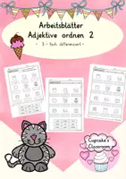 anteprima - Esercizi - Arbeitsblätter: Adjektive ordnen 2, 3-fach differenziert, DaZ (Esercizi per ordinare gli aggettivi 2, con 3 livelli di differenziazione) - Pagina di copertina