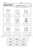 anteprima - Esercizi - Arbeitsblätter: Adjektive ordnen 2, 3-fach differenziert, DaZ (Esercizi per ordinare gli aggettivi 2, con 3 livelli di differenziazione) - Pagina 1