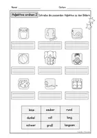 anteprima - Esercizi - Arbeitsblätter: Adjektive ordnen 2, 3-fach differenziert, DaZ (Esercizi per ordinare gli aggettivi 2, con 3 livelli di differenziazione) - Pagina 2