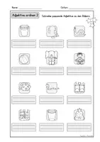 anteprima - Esercizi - Arbeitsblätter: Adjektive ordnen 2, 3-fach differenziert, DaZ (Esercizi per ordinare gli aggettivi 2, con 3 livelli di differenziazione) - Pagina 3