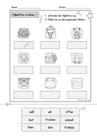 anteprima - Esercizi - Arbeitsblätter: Adjektive ordnen 1, 3-fach differenziert, DaZ (Esercizi per ordinare gli aggettivi 1, con 3 livelli di differenziazione) - Pagina 1