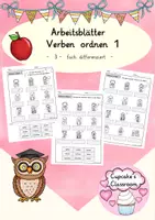 anteprima - Esercizi - Arbeitsblätter: Verben ordnen 1, 3-fach differenziert, DaZ, Deutsch (Esercizi per ordinare i verbi 1, con 3 livelli di difficoltà) - Pagina di copertina