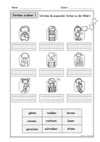 anteprima - Esercizi - Arbeitsblätter: Verben ordnen 1, 3-fach differenziert, DaZ, Deutsch (Esercizi per ordinare i verbi 1, con 3 livelli di difficoltà) - Pagina 2