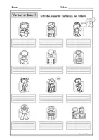 anteprima - Esercizi - Arbeitsblätter: Verben ordnen 1, 3-fach differenziert, DaZ, Deutsch (Esercizi per ordinare i verbi 1, con 3 livelli di difficoltà) - Pagina 3