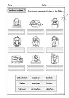 anteprima - Esercizi - Arbeitsblätter: Verben ordnen, 3-fach differenziert, DaZ, Deutsch (Esercizi per ordinare i verbi, con 3 livelli di difficoltà, DaZ) - Pagina 2