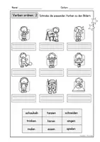 anteprima - Esercizi - Arbeitsblätter: Verben ordnen 2, 3-fach differenziert, DaZ, Deutsch (Esercizi per ordinare i verbi 2, con 3 livelli di difficoltà) - Pagina 2