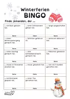 Vorschau - Arbeitsblätter - AB Winterferien Bingo, Erzählen von den Ferien - Deckblatt