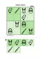 Vorschau - Arbeitsblätter - Sudoku: 4x4 Ostern (Rätsel für Vorschule & Anfangsunterricht) - Seite 2