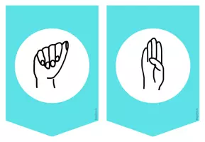Vorschau - Poster - Wimpelkette-Fingeralphabet - Gebärdensprache - Seite 2