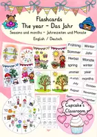 anteprima - Flashcard - Englisch/ DaZ / SU - Year / Jahr - seasons, months / Jahreszeiten, Monate - Bildkarten/ flashcards - (Le stagioni) - Pagina di copertina