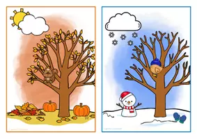anteprima - Flashcard - Englisch/ DaZ / SU - Year / Jahr - seasons, months / Jahreszeiten, Monate - Bildkarten/ flashcards - (Le stagioni) - Pagina 3