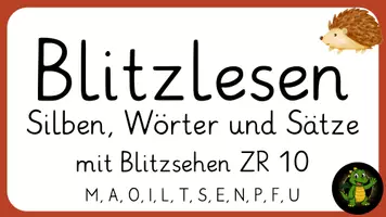 Vorschau - Präsentationen/Tafelbilder - Blitzlesen & Blitzsehen ZR 10 im Anfangsunterricht - Seite 1