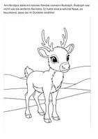 Vorschau - Mal- und Bastelvorlagen - Rudolph mit der roten Nase – Ich lese und male - Seite 3
