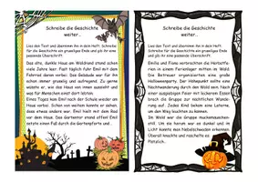 Vorschau - Arbeitsblätter - Vier Fortsetzungsgeschichten Halloween, Schreiben - Seite 3