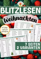 Vorschau - Arbeitsblätter - Blitzlesen - Weihnachten (Klasse 2-3) - Deckblatt