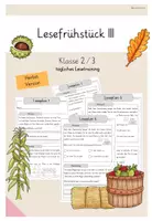 Vorschau - Arbeitsblätter - Lesefrühstück Herbst – 10 wöchentliche Leseaufgaben (Kl.2) - Deckblatt