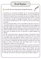 Vorschau - Arbeitsblätter - Erich Kästner Lesetext mit Fragen + Lösungen Leseverstehen Wortspeicher didaktische Reserve Lesen Leseverständnis - Seite 3
