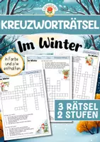 Vorschau - Arbeitsblätter - Kreuzworträtsel - Im Winter (Klasse 3-4) - Deckblatt