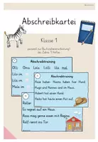 Vorschau - Arbeitsblätter - Abschreibkartei Klasse 1 - Anlehnung an Zebraheft - Deckblatt