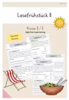 Vorschau - Arbeitsblätter - Sommerliches Lesefrühstück - 10 wöchentliche Leseaufgaben - Deckblatt