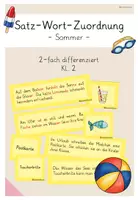 Vorschau - Spiele - Lesespiel Sommer: Sätze lesen, Bilder zuordnen Kl.2 - Deckblatt