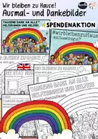 Vorschau - Arbeitsblätter - Regenbogen 🌈 Danke und Ausmalbilder - Spendenaktion - Deckblatt
