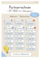 Vorschau - Aufgabenkarten - Partnerrechnen ZR1000 Addition/Subtraktion - Deckblatt