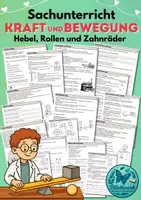 Vorschau - Arbeitsblätter - Kraft und Bewegung: Technik im Sachunterricht, Maschinen, Hebel, Flaschenzug, Zahnräder - Deckblatt