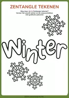 Voorbeeld - Winter Zantangle tekenen - Pagina 1