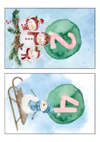 Vorschau - Mal- und Bastelvorlagen - Adventskalender Klasse Schneemänner – Gutscheine für gesamte Klasse - Seite 1