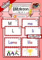 Vorschau - Präsentationen/Tafelbilder - Blitzlesen I Klasse 1 I animierte Präsentation (1) I Druckschrift - Deckblatt