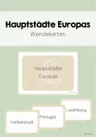 Vorschau - Spiele - Hauptstädte Europas: Stop and Swap / Wendekärtchen / Lernkarten - Deckblatt