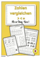 Vorschau - Arbeitsblätter - Übungsblätter größer kleiner gleich - dreifach differenziert - Deckblatt
