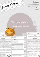 Vorschau - Arbeitsblätter - Wochenlesen - Vögel im Frühling - Deckblatt