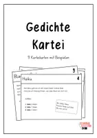 Vorschau - Stationenlernen - Gedichte Kartei (Gedichte schreiben) - Deckblatt