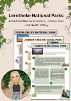 Vorschau - Arbeitsblätter - Lerntheke Englisch: National Parks USA, California: Yosemite, Joshua Tree, Death Valley - Deckblatt