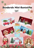 Vorschau - Anderer Materialtyp - Füllung Adventskalender: Banderole Buntstifte Igel - Deckblatt