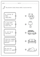 Vista previa - Hojas de trabajo - 10 fitxes COMPRENSIONS LECTORES FRASE SIMPLE. lletra pal - Portada
